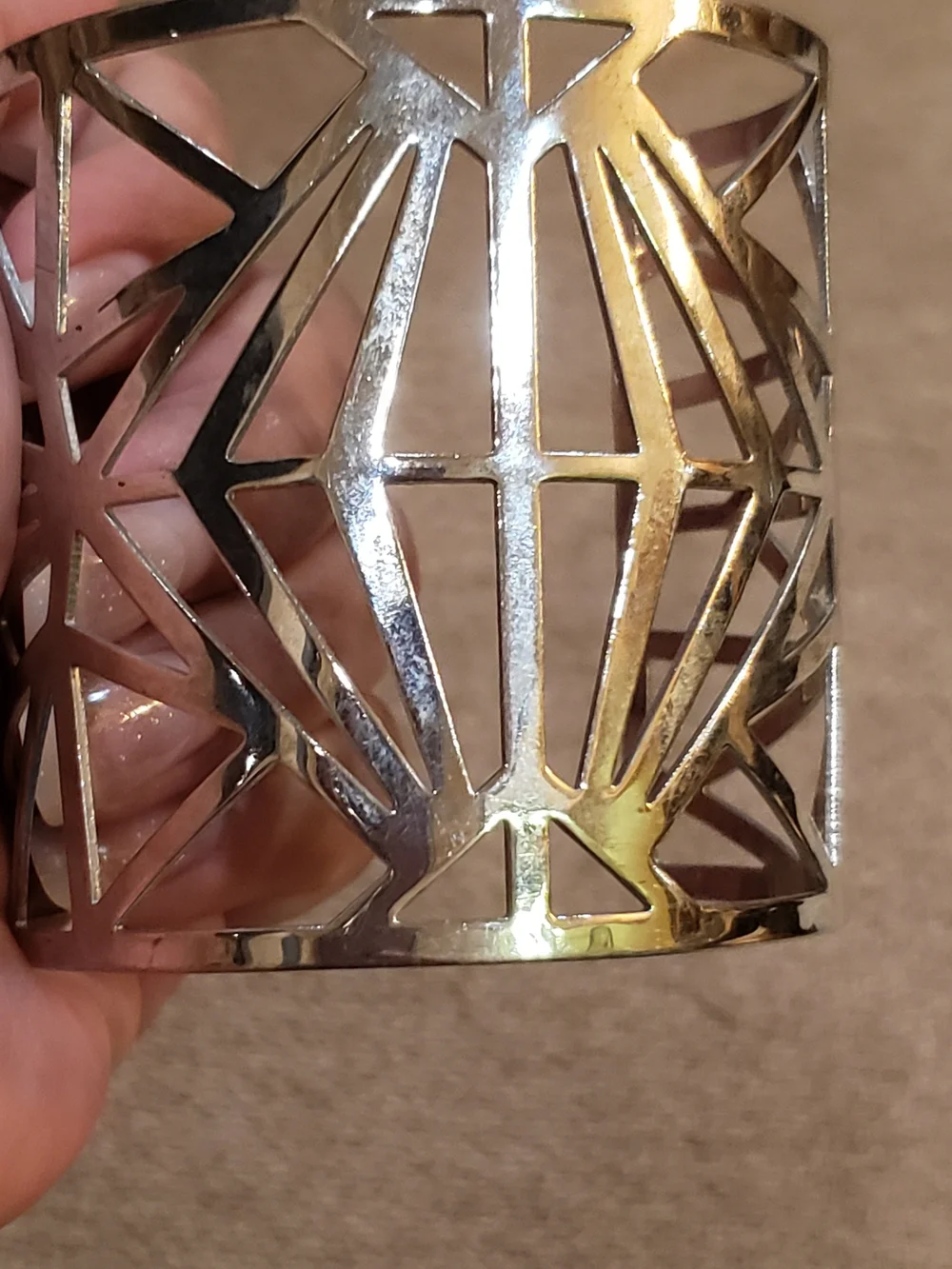 Gold and Silver Metal Cutout Cuff Bracelets